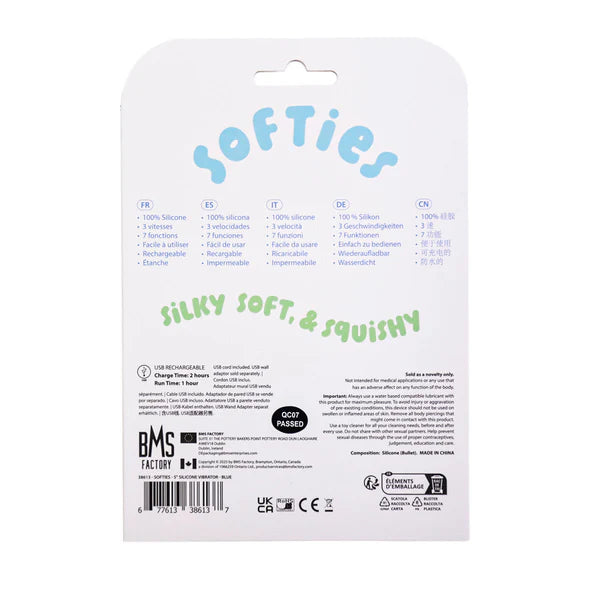 Softies 5” Silicone Vibrator – Blue