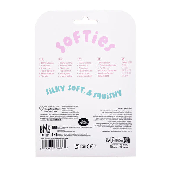 Softies 5” Silicone Vibrator – Pink