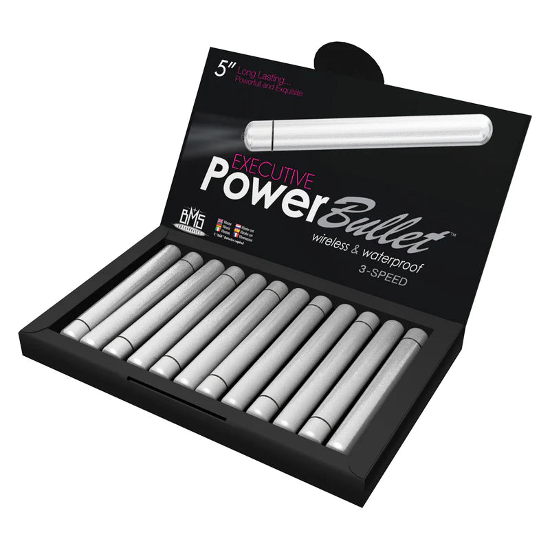 Executive PowerBullet Vibrator - 5" - Silver 
