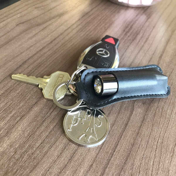First-Class Bullet - 2.5" Bullet Vibrator with Key Chain Pouch - Gun Metal