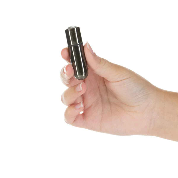 First-Class Bullet - 2.5" Bullet Vibrator with Key Chain Pouch - Gun Metal