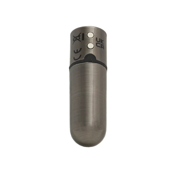 First-Class Bullet - 2.5" Bullet Vibrator with Key Chain Pouch - Gun Metal