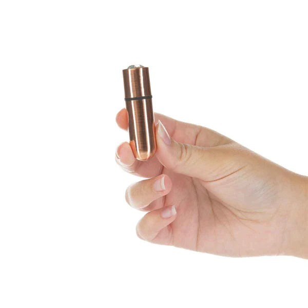 First-Class Bullet - 2.5" Bullet Vibrator with Key Chain Pouch - Rose Gold
