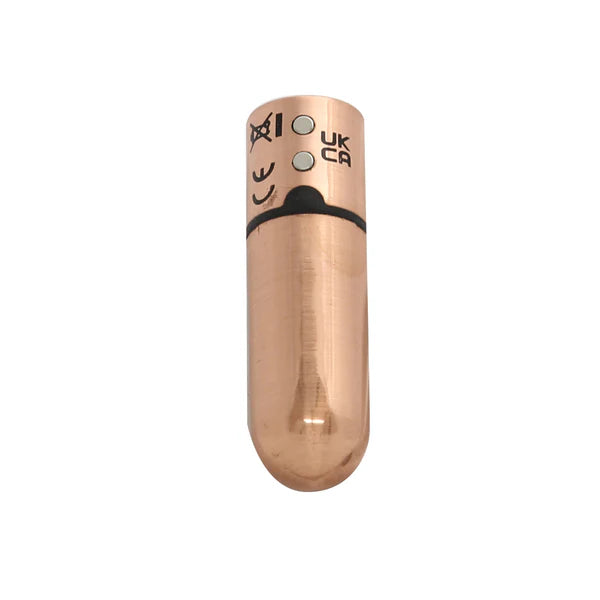 First-Class Bullet - 2.5" Bullet Vibrator with Key Chain Pouch - Rose Gold