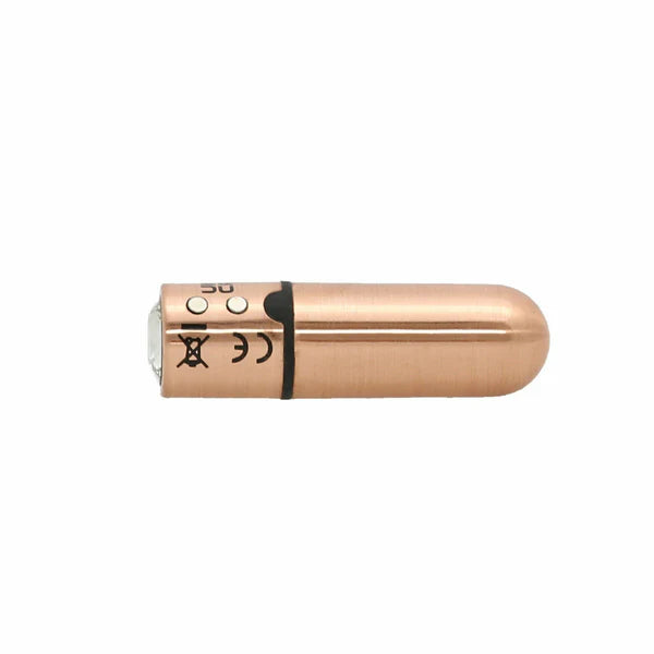First-Class Bullet - 2.5" Bullet Vibrator with Key Chain Pouch - Rose Gold