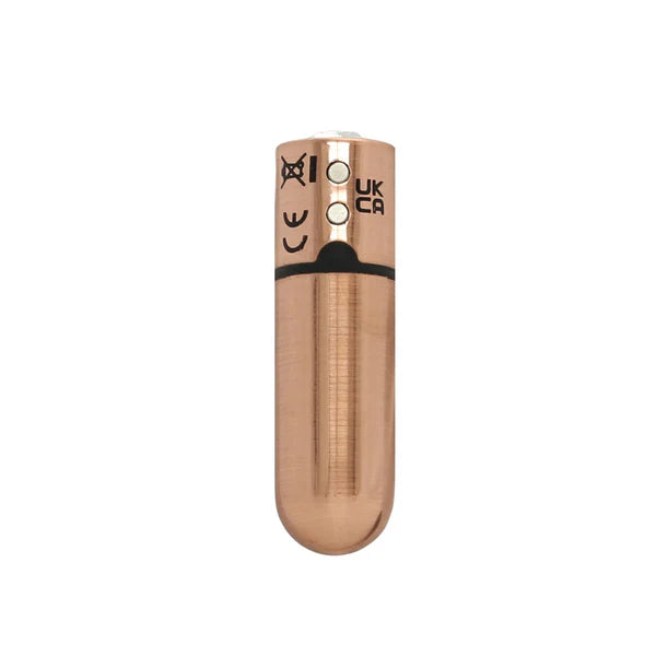 First-Class Bullet - 2.5" Bullet Vibrator with Key Chain Pouch - Rose Gold