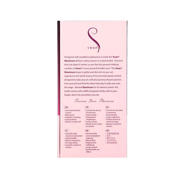 Swan® - Maximum Bullet Vibrator + Silicone Comfy Cuff – Pink