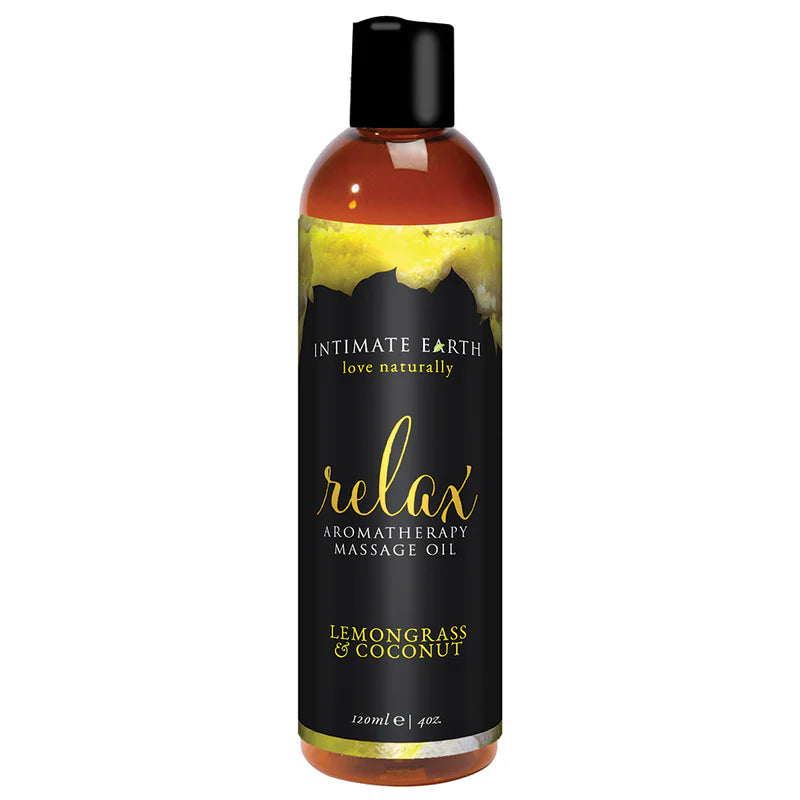 Intimate Earth Aromatherapy Massage Oil - Lemongrass and Coconut - 120ml/4oz
