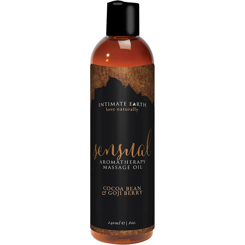 Intimate Earth Aromatherapy Sensual Massage Oil - Cocoa Bean & Goji Berry - 8oz