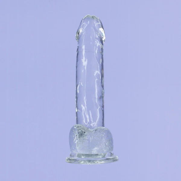 Addiction Crystal – 7" Clear Dildo with Balls
