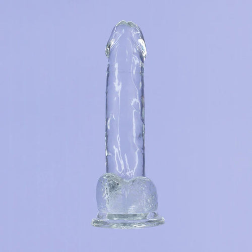 Addiction Crystal – 7" Clear Dildo with Balls
