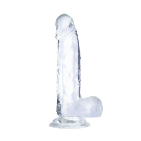 Addiction Crystal – 7" Clear Dildo with Balls