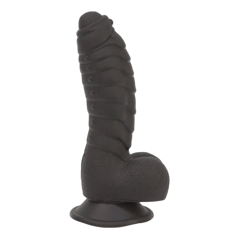 Pure Love® - Fantasy Silicone Dildo With Suction Base – 7 In. – Black