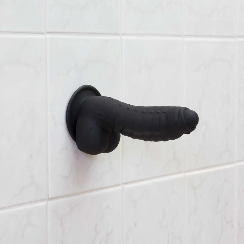 Pure Love® - Fantasy Silicone Dildo With Suction Base – 7 In. – Black