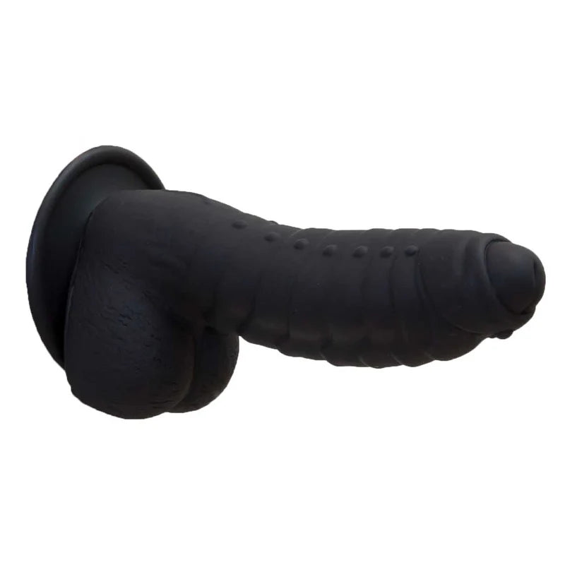 Pure Love® - Fantasy Silicone Dildo With Suction Base – 7 In. – Black