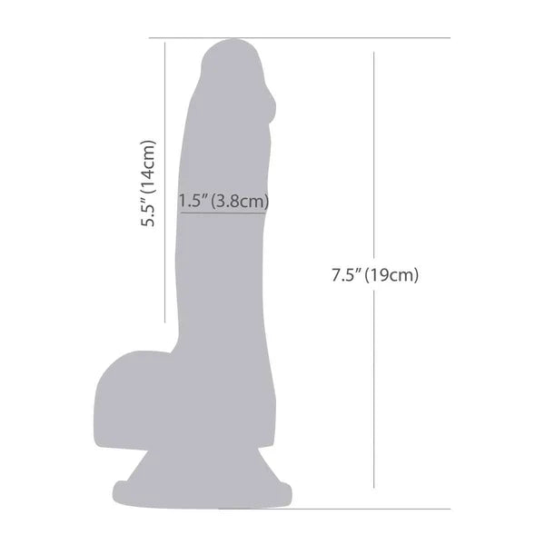 Addiction Brandon 7.5" Glow-in-the-Dark Dildo With Balls - Pink
