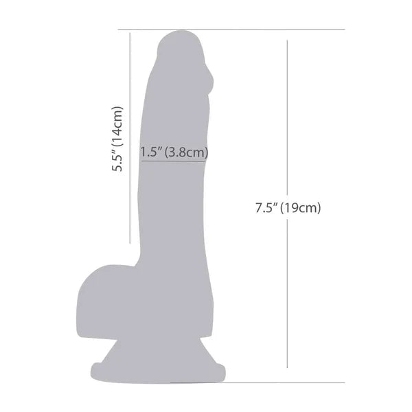 Addiction Luke 7.5" Glow-in-the-Dark Dildo With Balls - Blue