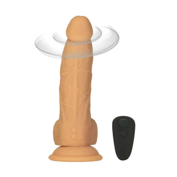 Naked Addiction 8" Rotating & Vibrating Dildo with Remote – Caramel