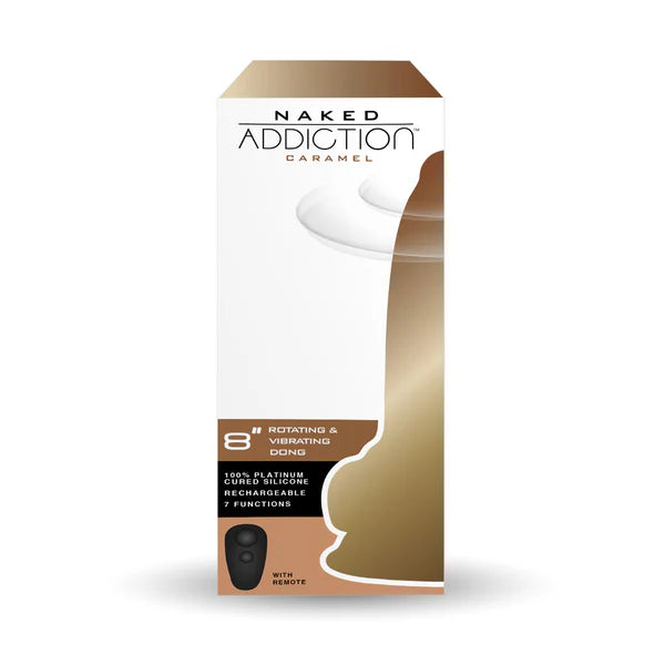 Naked Addiction 8" Rotating & Vibrating Dildo with Remote – Caramel