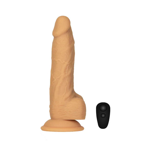 Naked Addiction 8" Rotating & Vibrating Dildo with Remote – Caramel