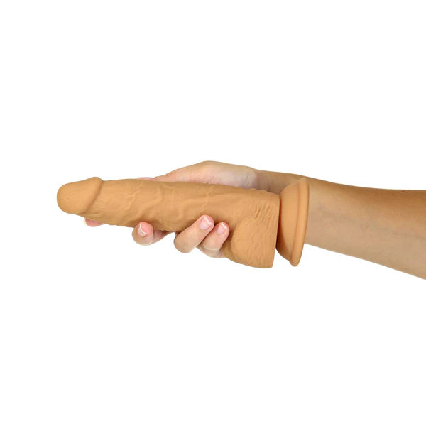 Naked Addiction 8" Rotating & Vibrating Dildo with Remote – Caramel