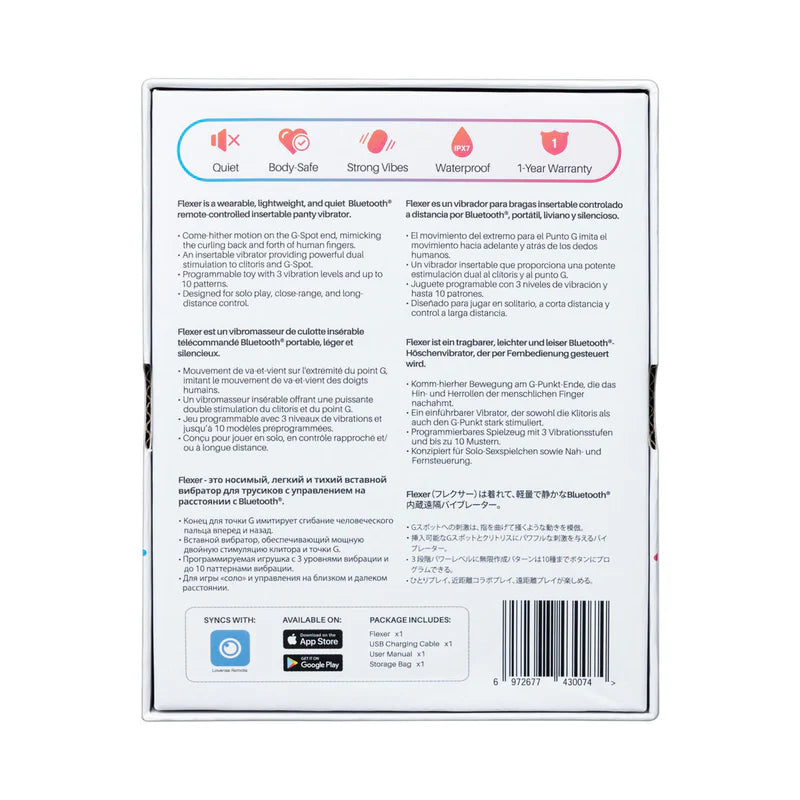 Lovense - Flexer - Bluetooth® Insertable Dual Panty Vibrator – Pink