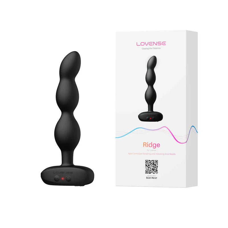 Lovense Ridge Vibrating & Rotating Anal Beads - Black