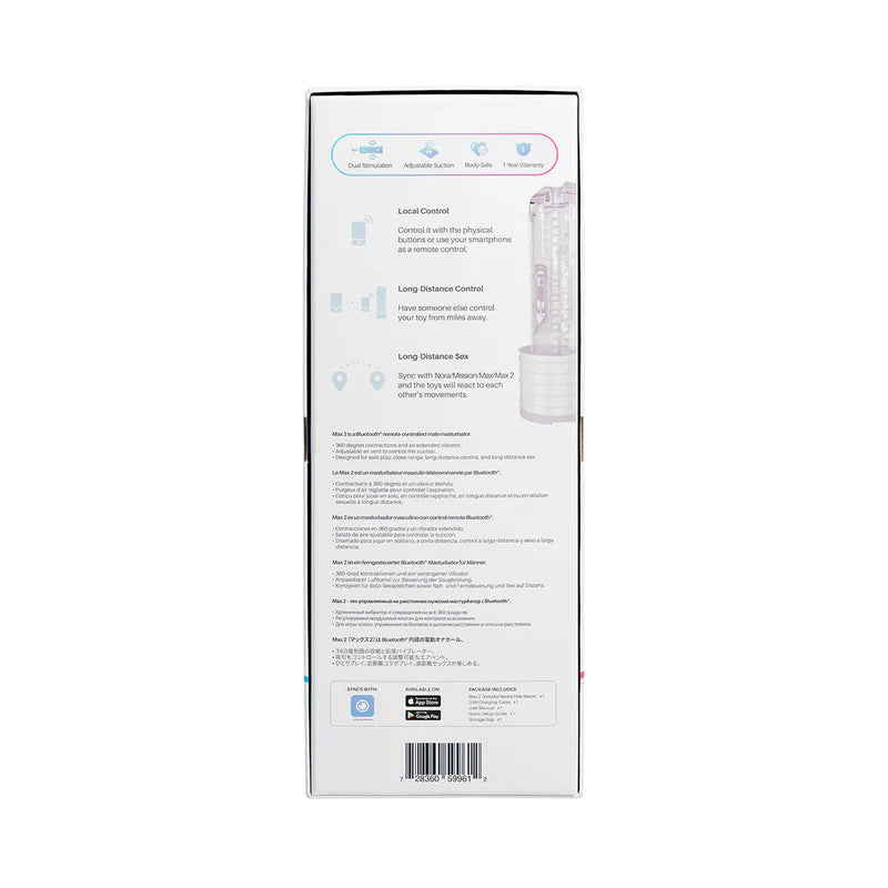 Lovense Max 2 – Bluetooth Male Masturbator – White