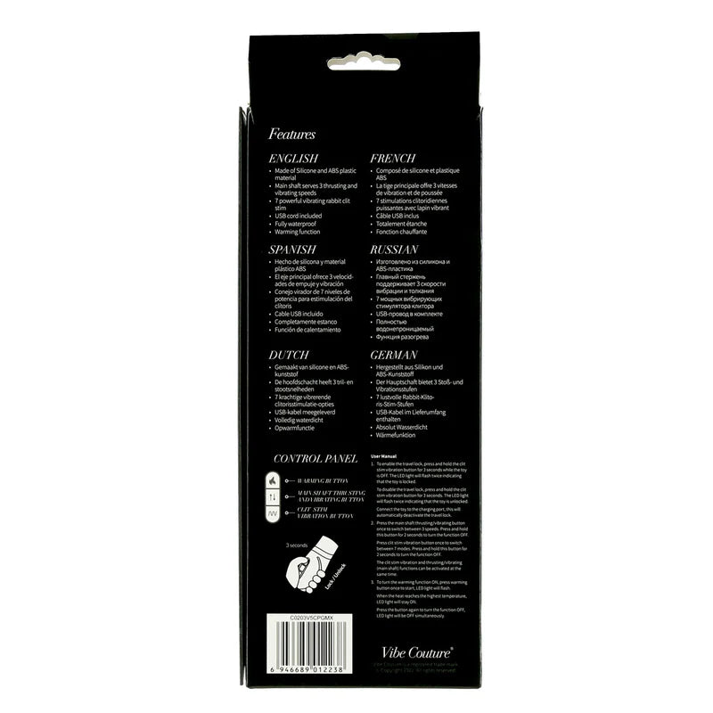 Vibe Couture® - Rabbit Ablaze Rechargeable Thrusting Vibrator – Purple
