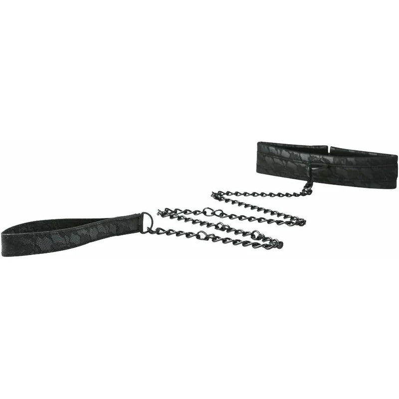 Sportsheets Sincerely - Lace Collar & Leash - Black