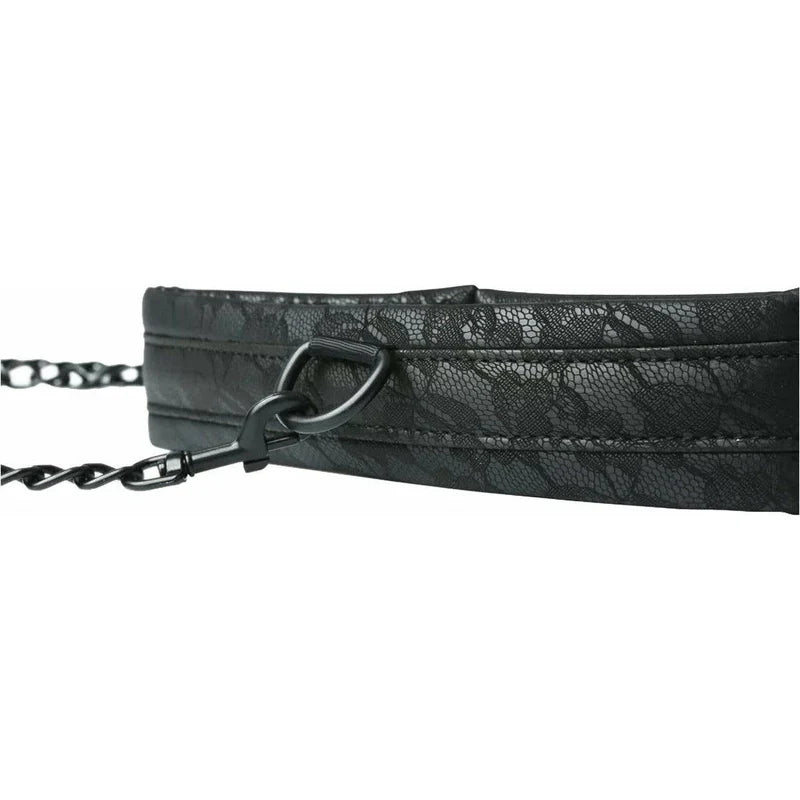 Sportsheets Sincerely - Lace Collar & Leash - Black