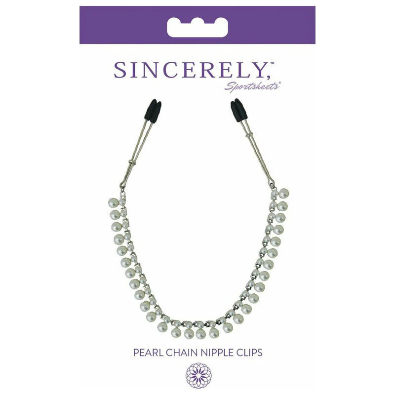 Sportsheets Sincerely - Pearl Chain Tweezer Nipple Clips