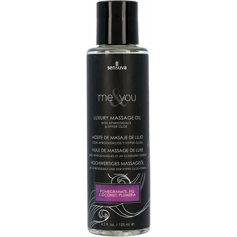 Sensuva Me&You – Luxury Massage Oil – 4.2 oz - Pomegranate, Fig, Coconut, Plumeria