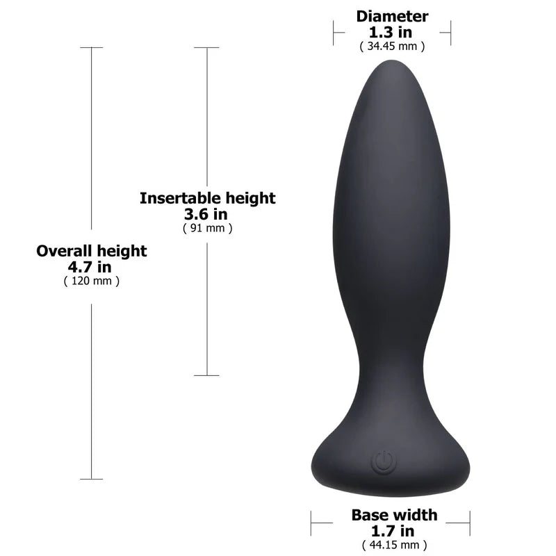 Doc Johnson A Play Beginner VIBE – Silicone Vibrating Butt Plug with Remote – Black